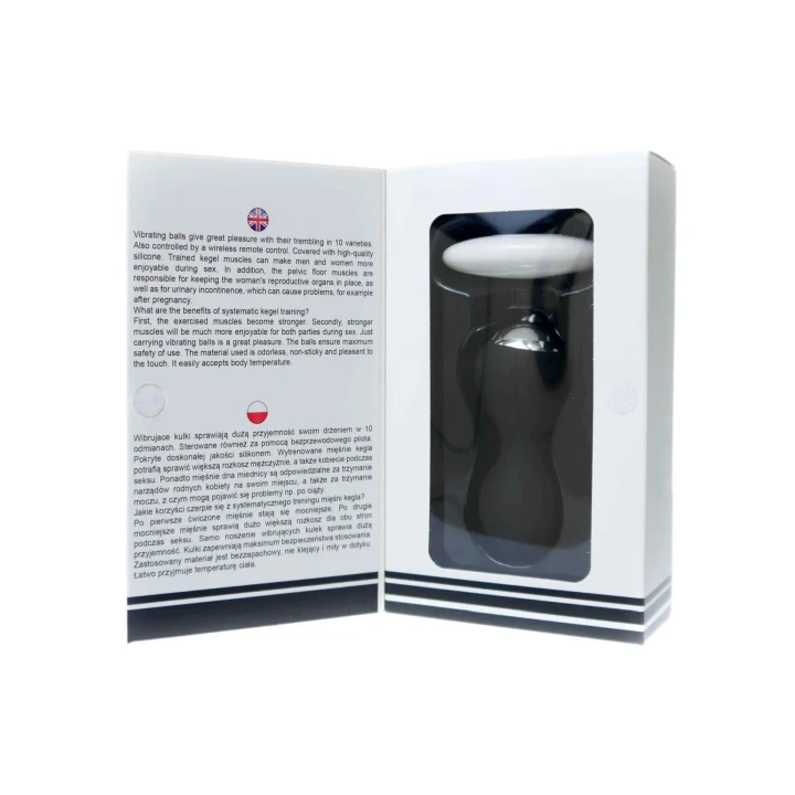 Kulki Kegel silikonowe, USB, 10 funkcji, pilot zdalnego sterowania - czarne