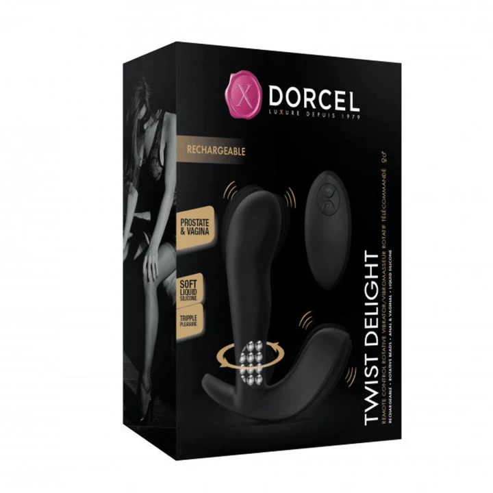 Masażer intymny Dorcel Twist Delight, 10 trybów wibracji, wodoodporny, zdalny pilot