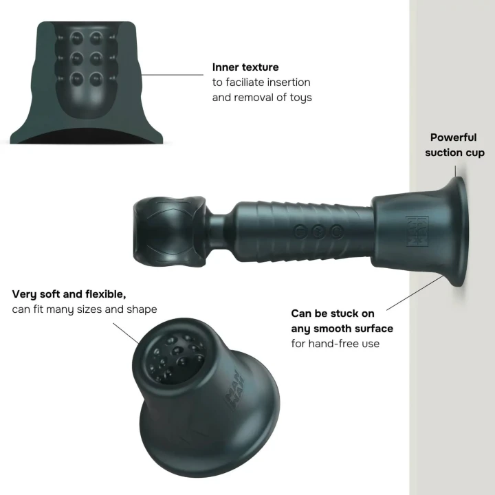 Uchwyt do masażera wand Holden — silikonowy, przyssawka, IPX7, średnica 2–4,5 cm