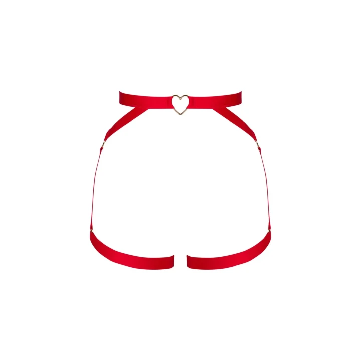 Uprząż erotyczna Elianes OBSESSIVE, M/L, regulowane paski, intensywny czerwony kolor