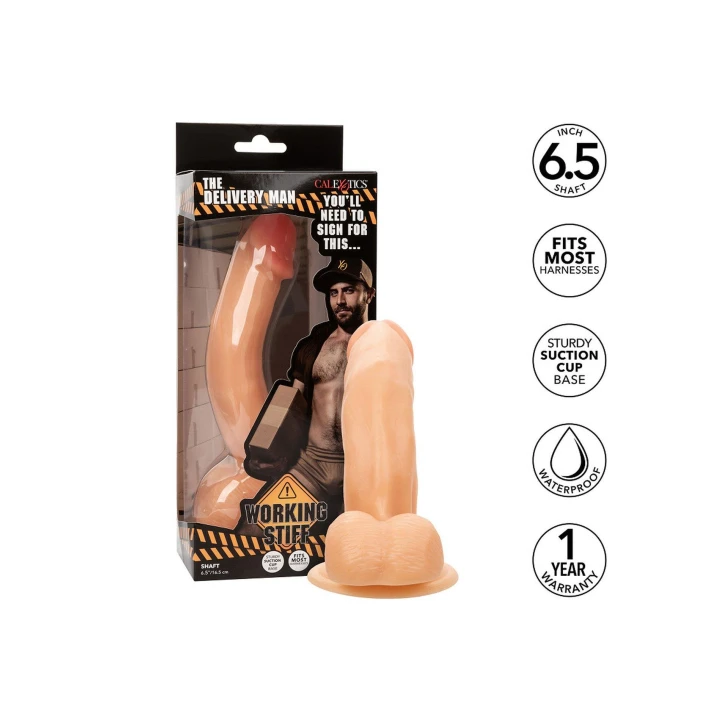 Dildo Working Stiff, z materiału TPE, realistyczny, z przyssawką, elastyczny