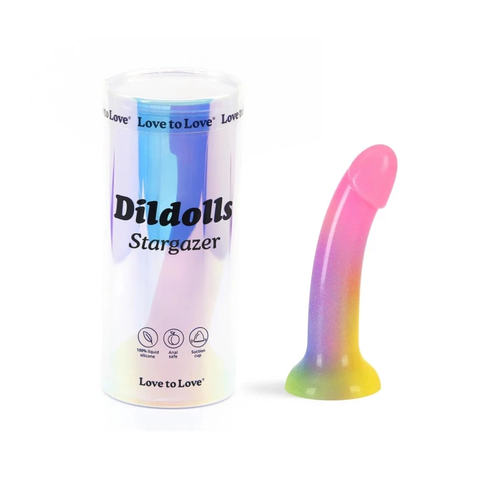 Dildo DILDOLLS - 100% silikon, zakrzywiona konstrukcja, przyssawka