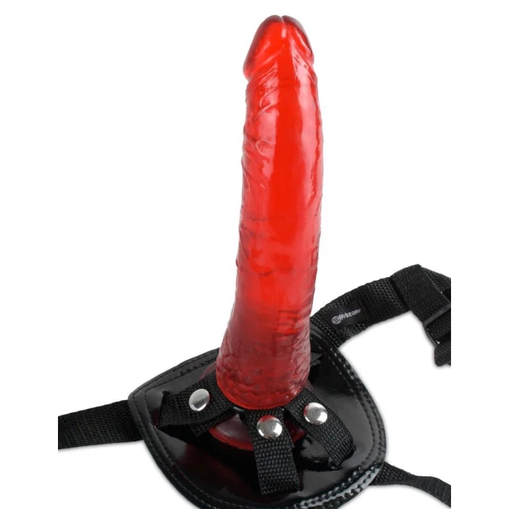 Uprząż do dilda FFS Stay-Put, regulowana, 3 pierścienie mocujące, kolor czarny