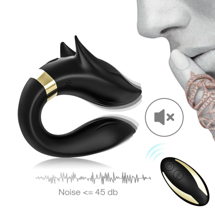 Wibrator punktu G Fox Black, silikon medyczny, wodoodporny, 9 trybów wibracji