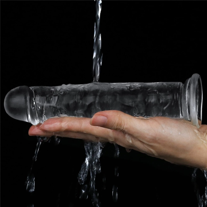 Dildo LOVETOY, przezroczysty, TPE, 7 cali, realistyczny kształt, przyssawka