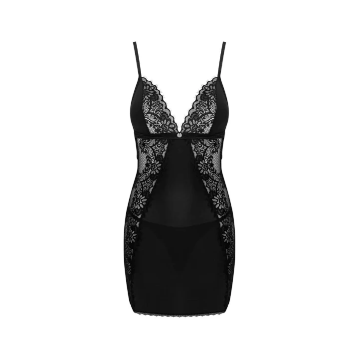 Koszulka nocna OBSESSIVE Maderris XS/S, regulowane ramiączka, koronkowe wstawki, elastyczny materiał