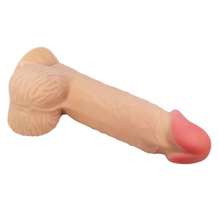 Dildo BAILE - TPR, 8,1'' z przyssawką, realistyczny z przesuwającą się skórą