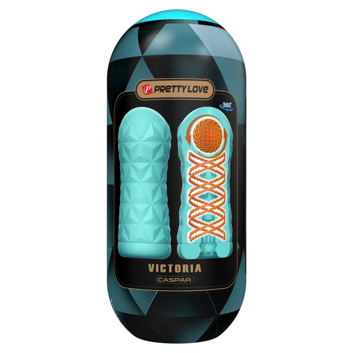 Masturbator przezroczysty PRETTY LOVE VICTORIA, TPR/ABS, wirująca cewka, stymulująca kula
