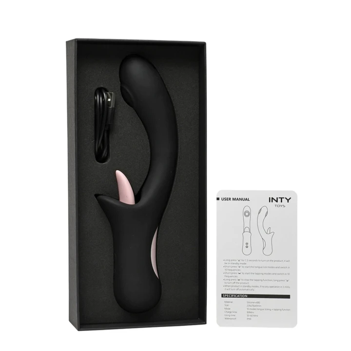 Wibrator INTY Toys - Dice z podwójnym stukaniem, wibracjami, silikonowy, wodoodporny