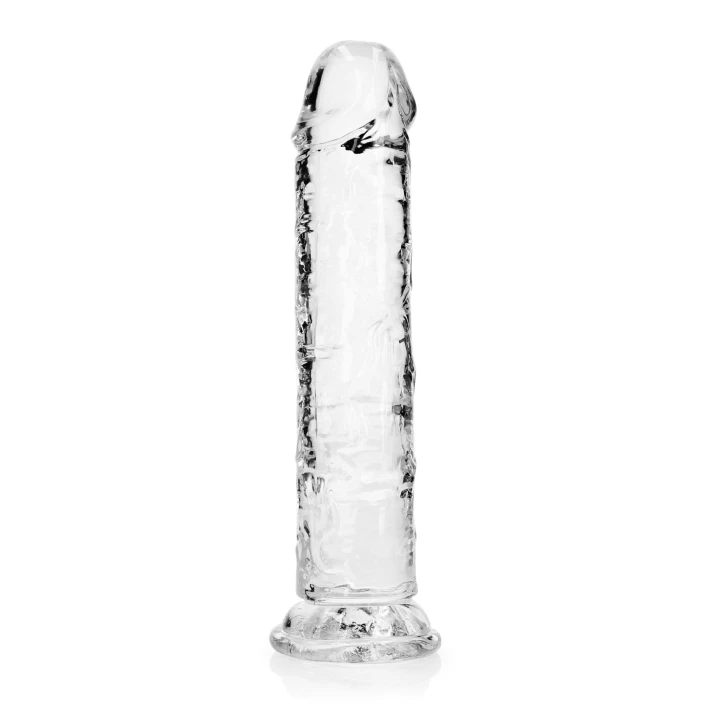 Dildo REALROCK CRYSTAL CLEAR, 8,7'' z przyssawką, wodoodporne, bez ftalanów