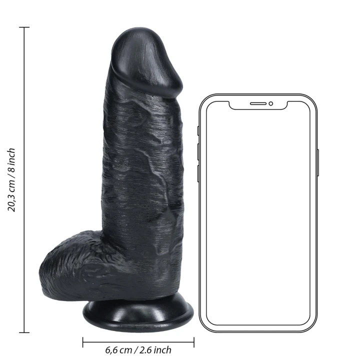 Dildo RealRock, PVC, Ekstra Grubość, 8