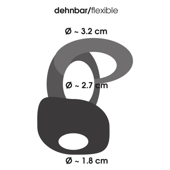 Pierścień erekcyjny TPR - Elastyczny 3,2 cm, Przezroczysty, Trio 3 szt.