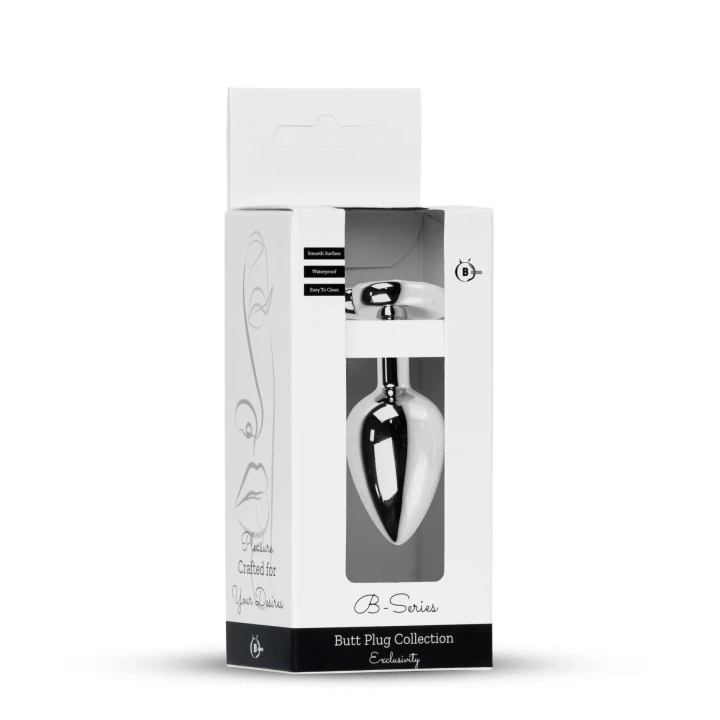 Korek analny (Plug) Silver Heart – stal nierdzewna, fioletowy, długość 7 cm