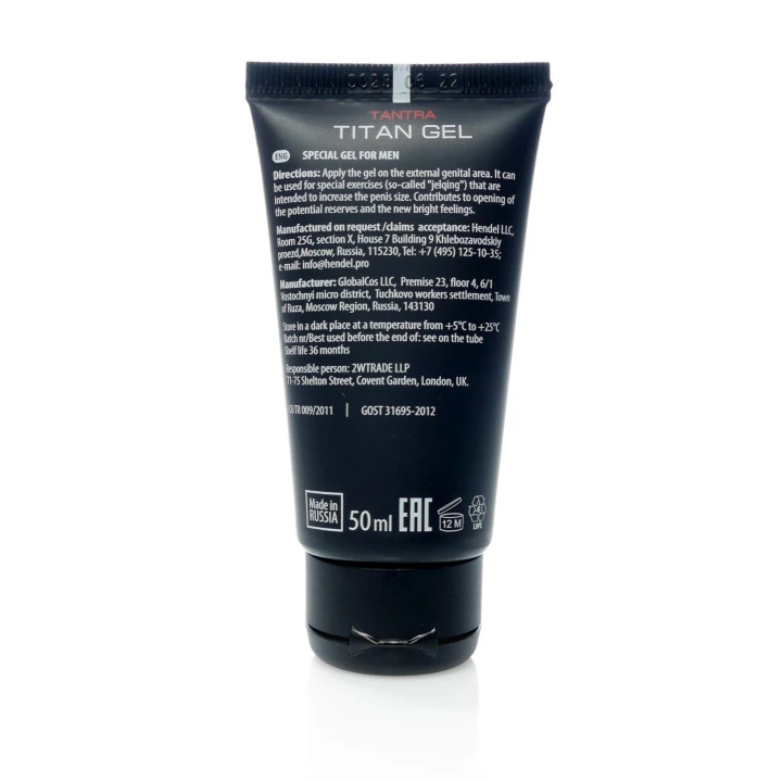 Żel na powiększenie penisa Titan Gel 50ml - oryginalny, nawilżający, bez parabenów