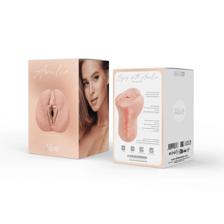 Masturbator realistyczny Amelia TPE, ultra-miękki, z precyzyjną teksturą