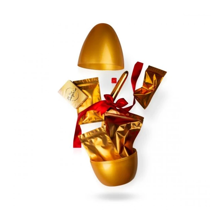 Zestaw erotyczny Loveboxxx - złote jajko, akcesoria dla par, stymulacja dla niego i dla niej