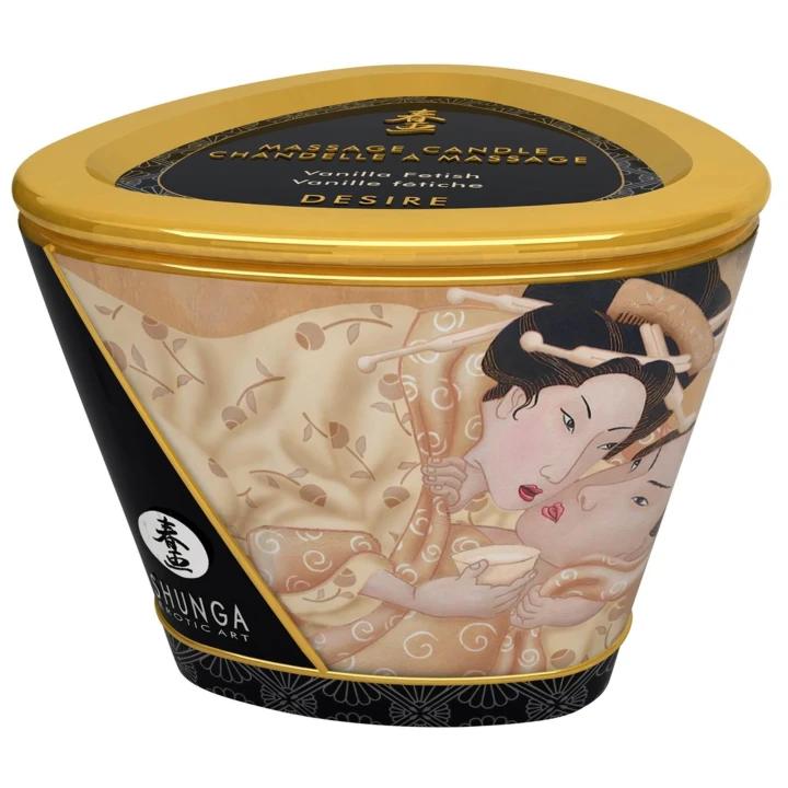 Świeca do masażu Shunga Desire - Waniliowa, naturalny olejek, 170 ml, metalowy słoiczek