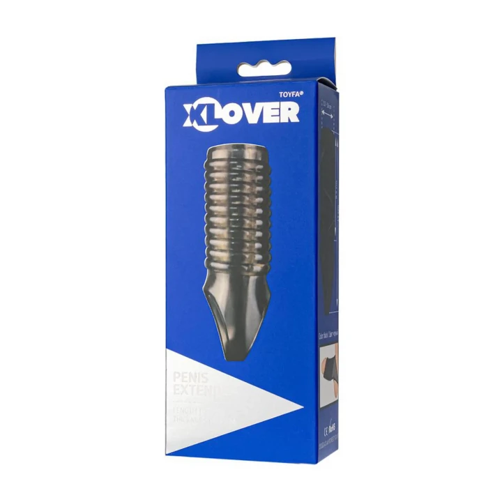 Osłona penisa ToyFa XLover, 11 cm, TPE, przezroczysto-czarny, elastyczna konstrukcja