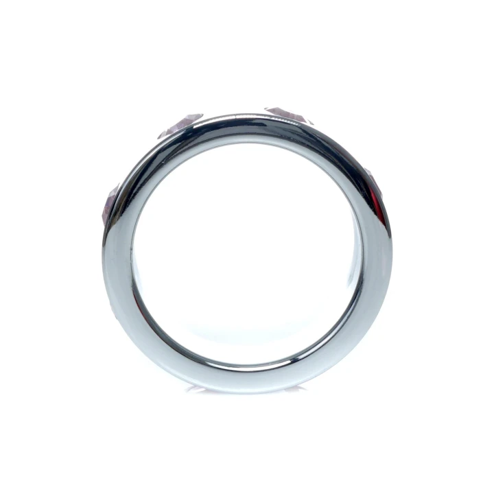Pierścień Erekcyjny - Metalowy z Diamentami, Średnica 4,5 cm, Stal Nierdzewna