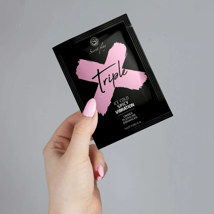 Żel unisex wzmacniający przyjemność Triple X - 3 w 1, naturalny efekt chłodzenia i wibracji