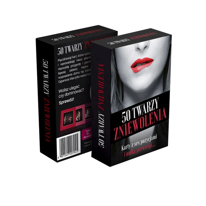 Karty erotyczne Gra - 50 TWARZY ZNIEWOLENIA, do nauki pozycji, niewolnictwo i zabawa