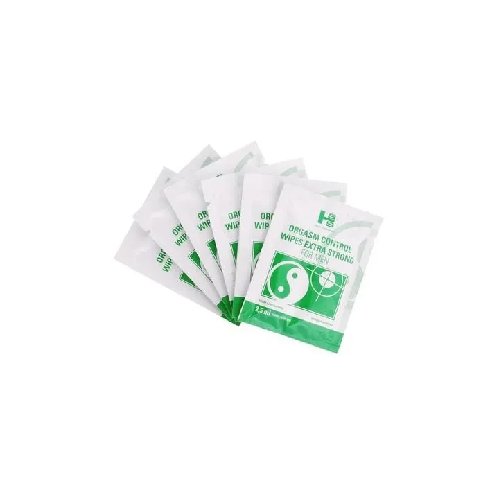 Chusteczki nawilżające - Orgasm Control, naturalny skład, 6 sztuk, przedłużenie stosunku