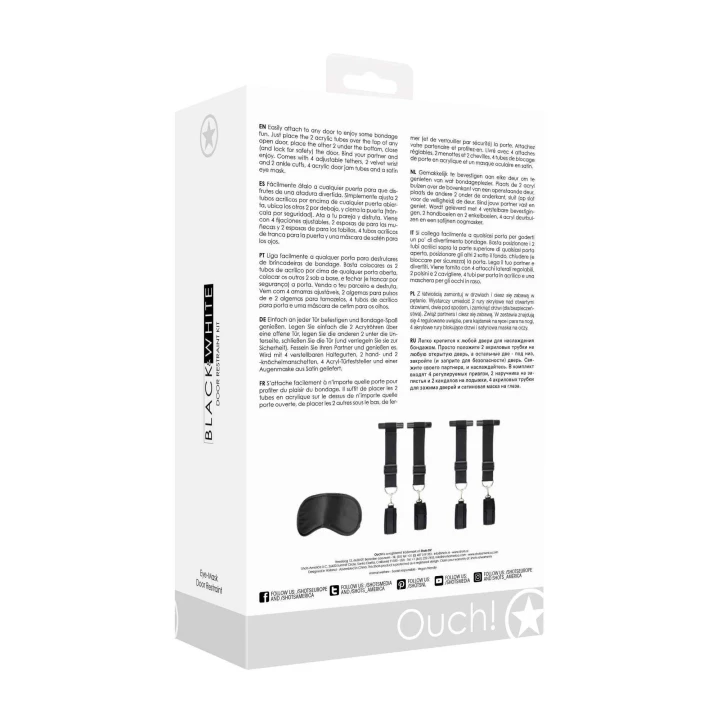 Zestaw Uwięzi do Drzwi - Akrylowe Rury, Regulowane Liny, i Maska na Oczy