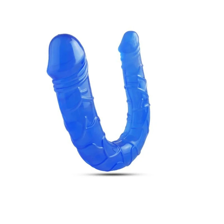 Dildo Toyz4Lovers Lily Blue, 15 cm, podwójne, wodoodporne, elastyczne