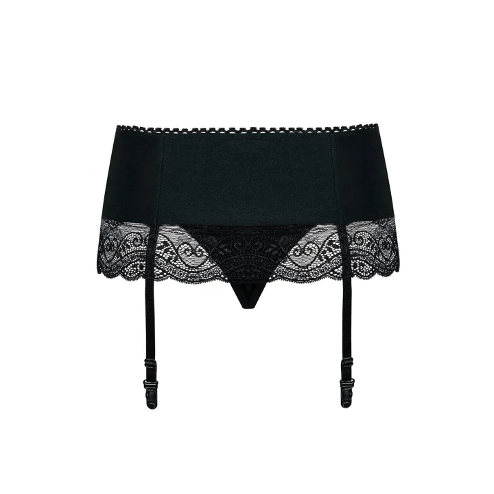 Pas do pończoch OBSESSIVE Miamor, L/XL, koronkowy, regulowane paski, gładkie stringi