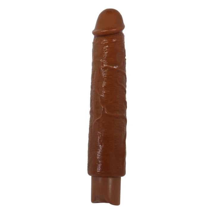 Dildo Pretty Love Soren, 25,2 cm, 10 trybów wibracji, realistyczny brązowy
