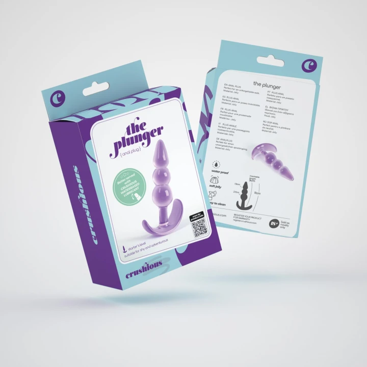 Korek analny Crushious, 11 cm długości, elastyczny materiał, dla początkujących i zaawansowanych