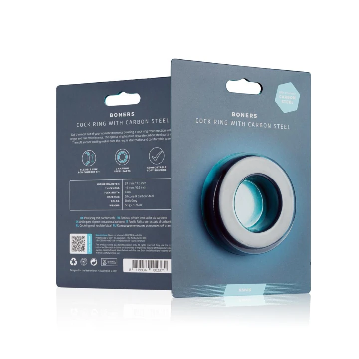 Pierścień na penisa Boners, stalowy rdzeń, elastyczny, wodoodporny