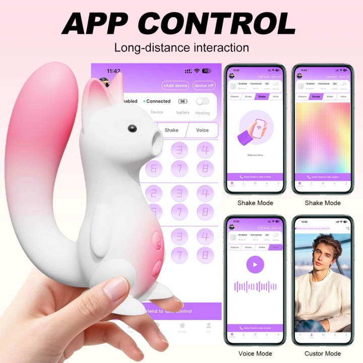 Wibrator Squirrel Smart Tail – sterowanie aplikacją, ssanie i podgrzewanie