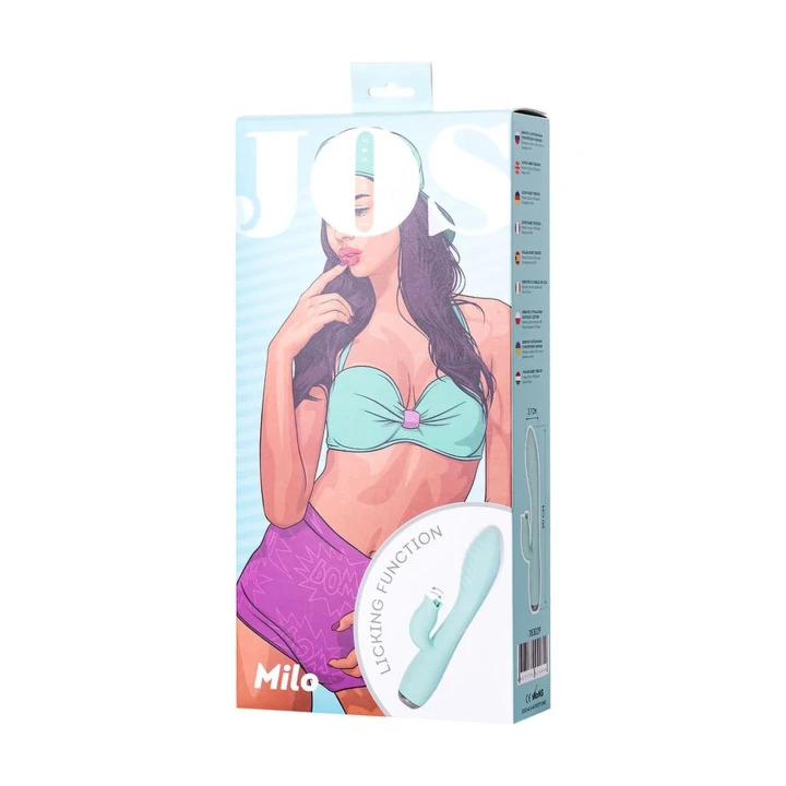 Stymulator łechtaczki MILO, Silikonowy, 10 trybów wibracji, zakrzywiona główka 20cm