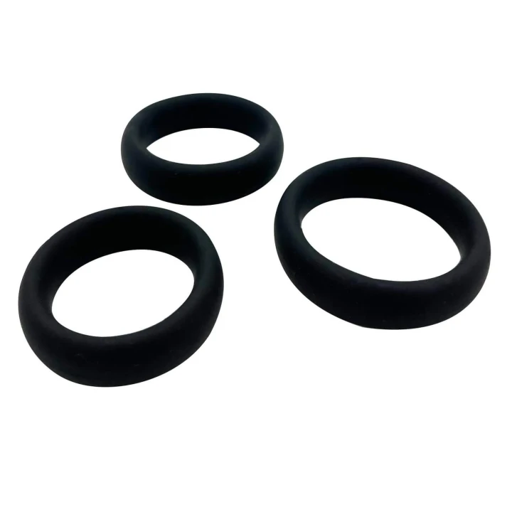 Pierścienie erekcyjne AL Sensual Pleasure, silikonowe, ergonomiczne, regulowane