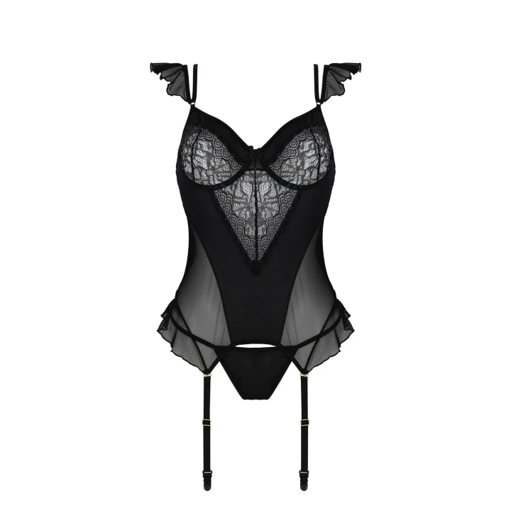 Gorset CASMIR Kitasana, tiul, koronka, falbanki, rozmiar L/XL