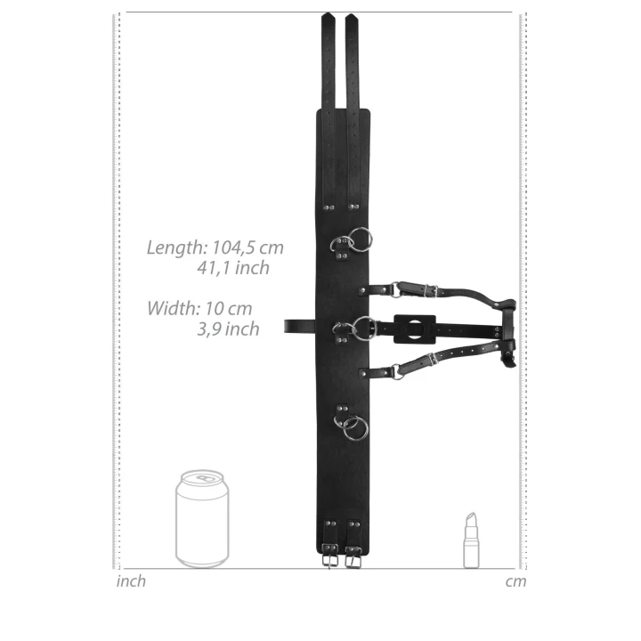 Pas z uchwytem na wibrator - Regulowany, Skóra PU, 3 metalowe O-ringi