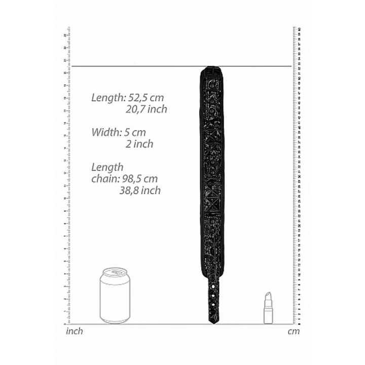 Obroża z smyczą - Luksusowa, Regulowana (40-47,5 cm), Neopren & Skóra ekologiczna, Czarna