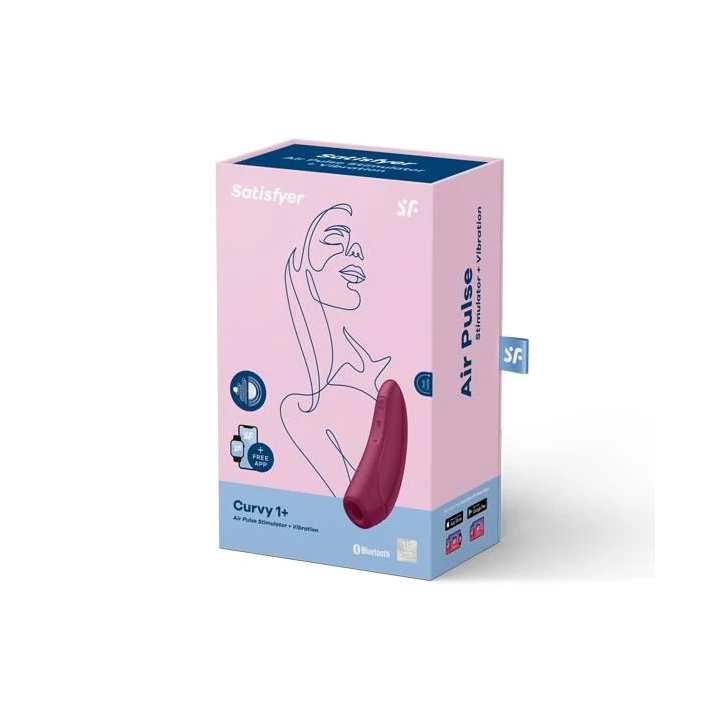 Stymulator łechtaczki Satisfyer Curvy 1+ z falami powietrza, wibracjami, różowy