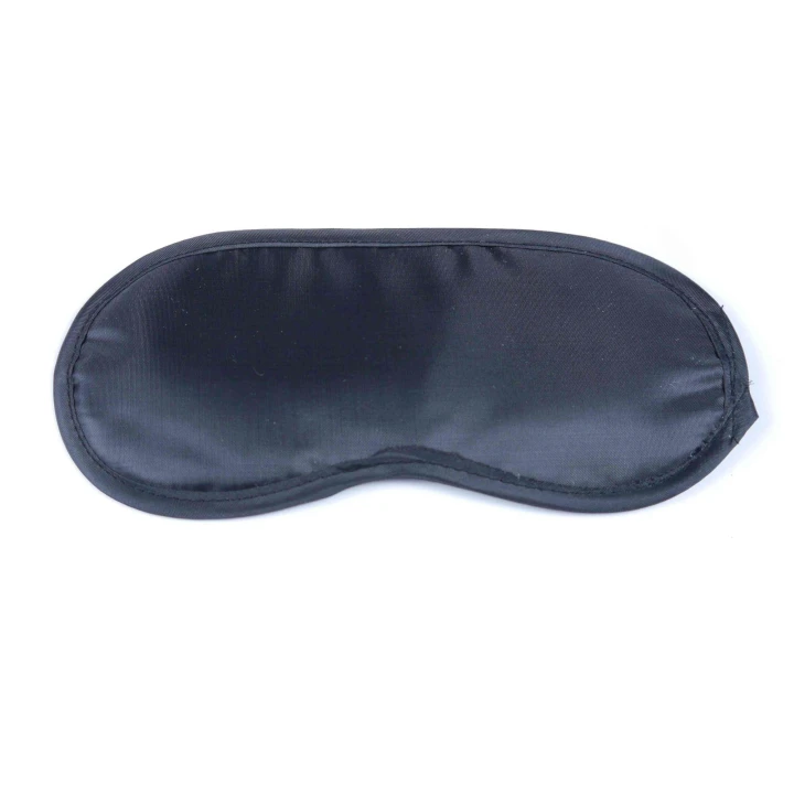 Maseczka na oczy - seria B - Gładka satyna, regulowana gumka, czarna