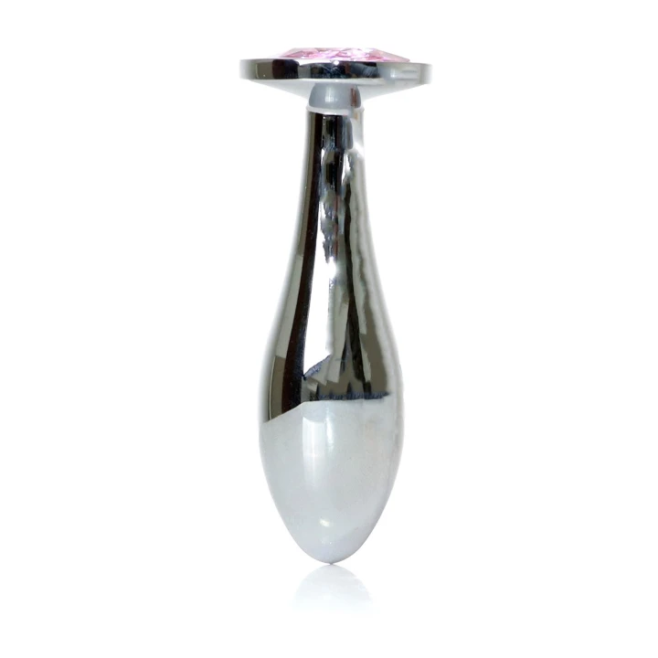 Zatyczka analna Plug-Jewellery Silver PLUG - 9.2 cm, stal nierdzewna, diamentowy akcent