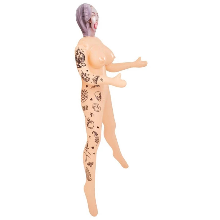 Inflatable sex doll NaughtyDollz – dmuchana lalka 152 cm, PVC, 3 otwory, tatuaże