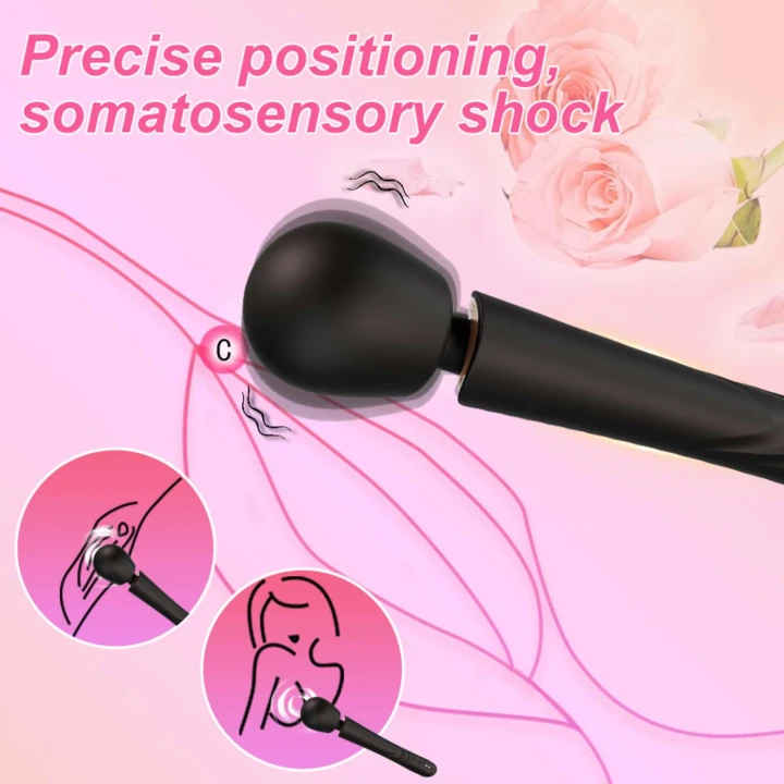 Masażer wand Perfect Wand Black, 30cm, wodoodporny, 10 trybów wibracji