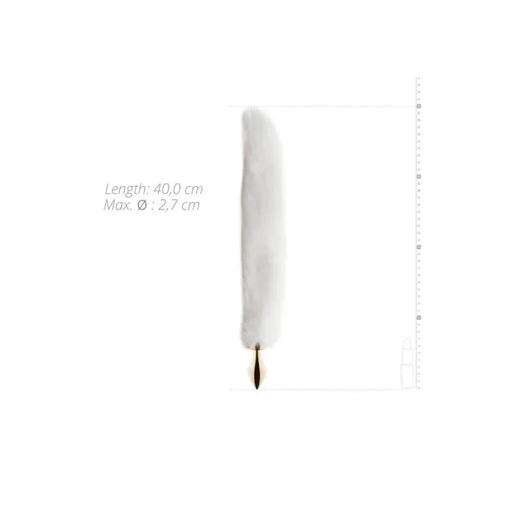 Korek analny z futrzanym ogonem, metalowy, 170g, śred. 1-2,8cm, ergonomiczny kształt