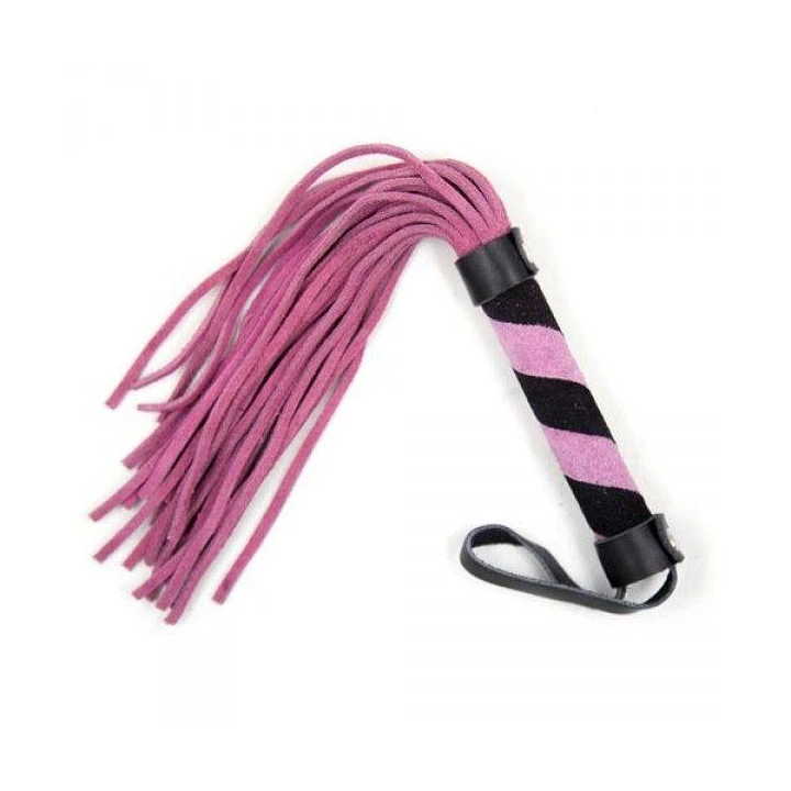 Whip skórzany Fetish Art z frędzlami - Cat o' Nine Tails, różowy