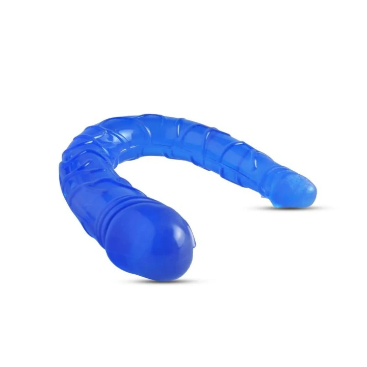 Dildo Toyz4Lovers Lily Blue, 15 cm, podwójne, wodoodporne, elastyczne