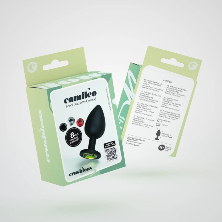 Plug analny Crushious Camileo | Wymienne kryształy | Silikon medyczny | 3,4 cm