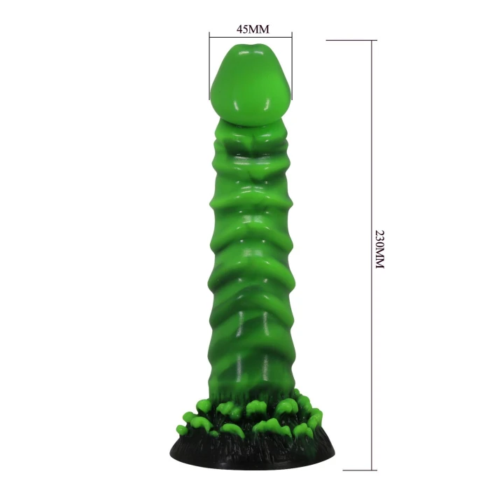 Dildo Power Monsters Manticore - 23 cm, silikonowe, pofalowane, przyssawka