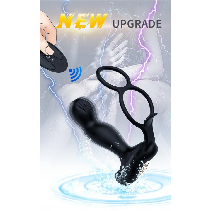 Masażer prostaty, silikonowy, 7 funkcji wibracji, pilot bezprzewodowy, grzanie