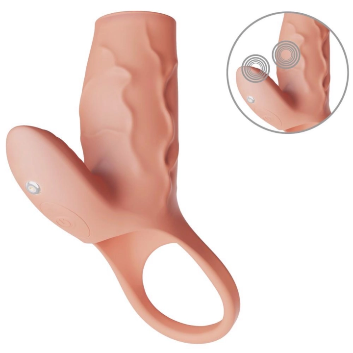 Nakładka masturbacyjna Realistixxx Real Sleeve Clit S, silikon, USB, 10 trybów